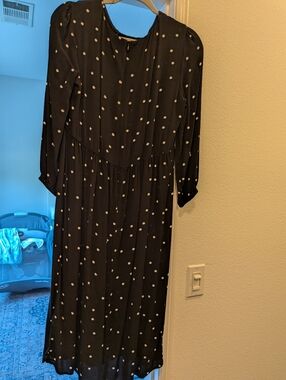 Seraphine Maternity Black Polka Dot Nursing Midi Dress